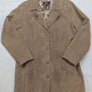 Dennis Basso Tan Suede Trench Coat